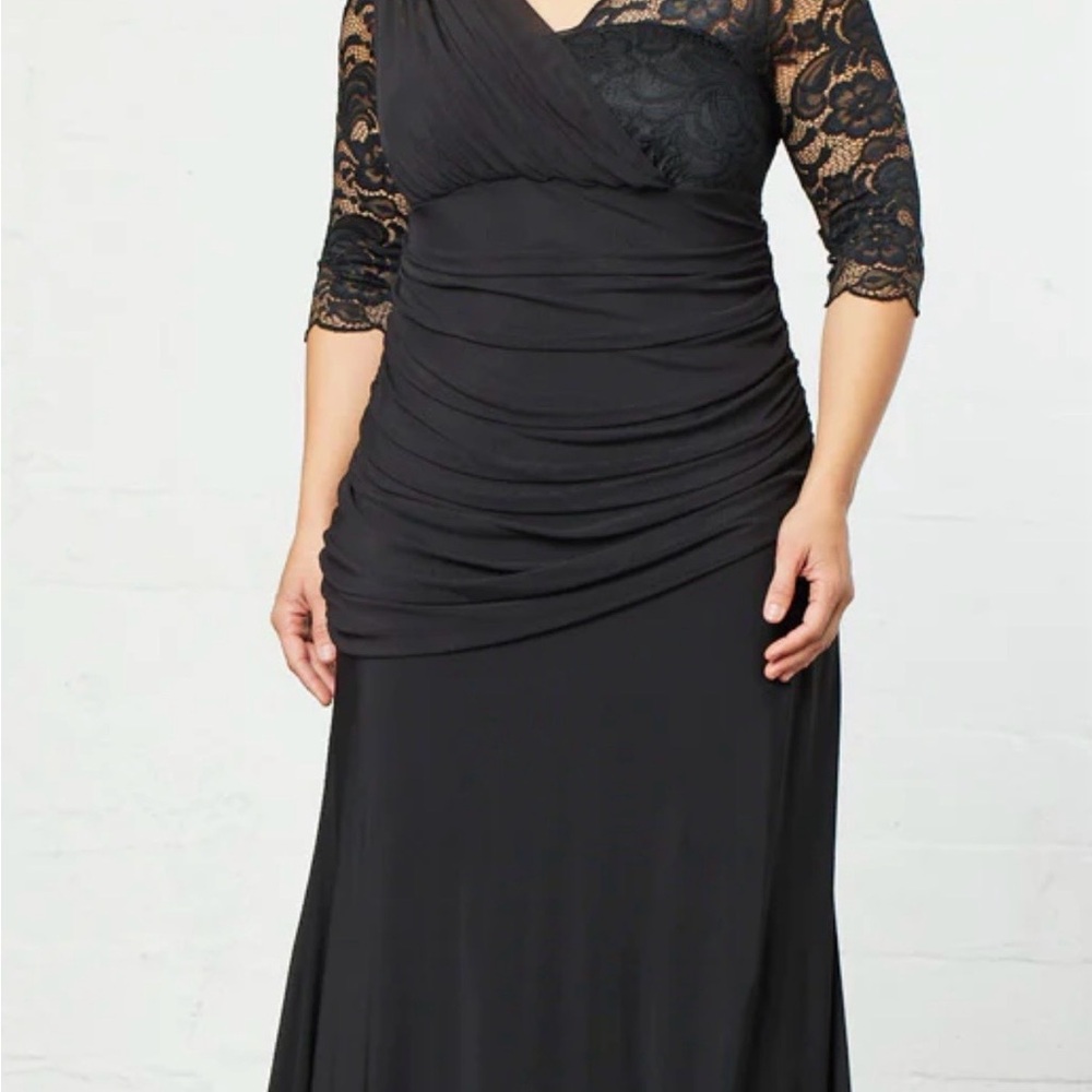 Elegant Black Lace Evening Gown by Kiyonna - Picture 2 of 2